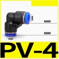 Fitting (ฟิตติ้ง) PV4 ข้อต่อลมงอ 90  4 mm นิวเมติกส์